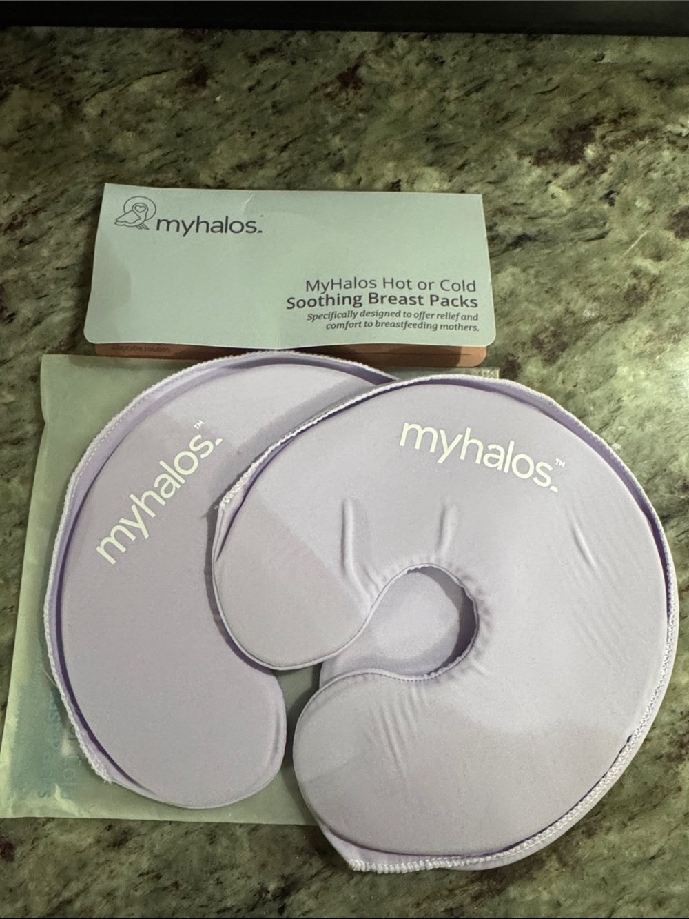 NEW myhalos Hot or Cold Soothing Breast Packs - Light Lavender